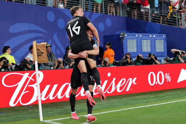 IPA85955236 - Marcus Pedersen of Norway celebrates after scoring a goal with Martin Odegaard of Norway during the Norway vs. Senegal FIFA World Cup, WM, Weltmeisterschaft, Fussball match in New York, USA, on June 22, 2026  Copyright: xEmmanuelexMastrodonato IPAxSportx xx 85955236