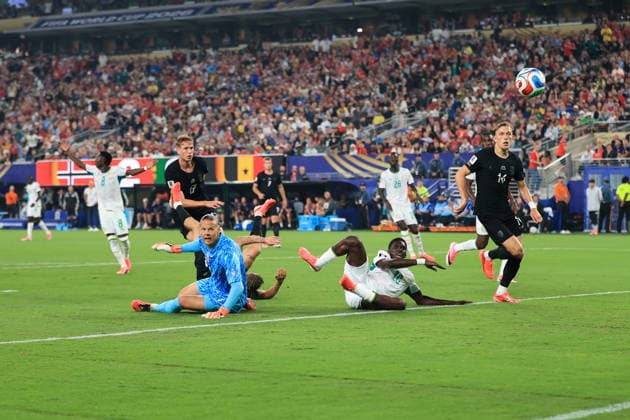 Football - FIFA World Cup, WM, Weltmeisterschaft, Fussball - Group I - Norway v Senegal 22nd June 2026 - FIFA World Cup - Group I - Norway v Senegal - Ismaila Sarr of Senegal scores their first goal - Photo: Simon Stacpoole Offside. New Jersey USA *** Fußball – FIFA-Weltmeisterschaft, Gruppe I  Copyright: xSimonxStacpoolexOffside