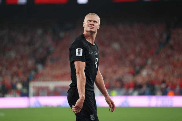22.06.2026, Fussball, Herren, FIFA Weltmeisterschaft 2026, Vorrunde, Gruppe I, New York, Norwegen - Senegal, Torjubel zum 3:1, Torschütze: Erling Haaland (Norwegen) New York MetLife Stadium New York Vereinigte Staaten von Amerika (US) *** June 22, 2026, Soccer, Mens, 2026 FIFA World Cup, Group Stage, Group I, New York, Norway vs. Senegal, Goal celebration after the 3-1 goal, Goal scorer Copyright: xSebastianxBachx
