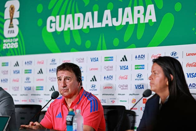 RECORD DATE NOT STATED 22nd June 2026; Guadalajara Stadium, Guadalajara, Mexico; FIFA World Cup, WM, Weltmeisterschaft, Fussball Football, Group K Colombia press conference, PK, Pressekonferenz Nestor Lorenzo, head coach of the Colombia speaks during the press conference HeulerxAndrey DiaEsportivo