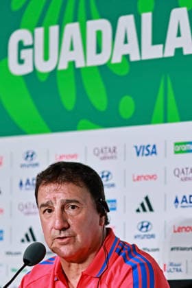 RECORD DATE NOT STATED 22nd June 2026; Guadalajara Stadium, Guadalajara, Mexico; FIFA World Cup, WM, Weltmeisterschaft, Fussball Football, Group K Colombia press conference, PK, Pressekonferenz Nestor Lorenzo, head coach of the Colombia speaks during the press conference HeulerxAndrey DiaEsportivo