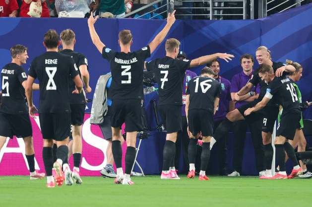 Erling Haaland of Norway celebrates scoring a goal with team mates during the FIFA World Cup, WM, Weltmeisterschaft, Fussball 2026 match between Norway and Senegal at Metlife Stadiem, New Jersey, USA on 23 June 2026. Copyright: xPeterxDovganx 45100016