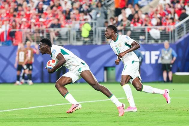 RECORD DATE NOT STATED FIFA World Cup, WM, Weltmeisterschaft, Fussball 2026 - Group I - Norway v Senegal Pape Matar Sarr player of Senegal celebrates his goal during the match between Norway and Senegal in the second round of Group I of the 2026 FIFA World Cup group stage at New York New Jersey Stadium, in East Rutherford, United States, on Monday, June 22, 2026.(Foto: William Volcov Brazil Photo Press IMAGO) Sports East Rutherford NJ United States of America Copyright: xWILLIAMxVOLCOVx