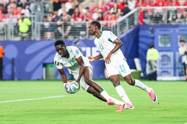 RECORD DATE NOT STATED FIFA World Cup, WM, Weltmeisterschaft, Fussball 2026 - Group I - Norway v Senegal Pape Matar Sarr player of Senegal celebrates his goal during the match between Norway and Senegal in the second round of Group I of the 2026 FIFA World Cup group stage at New York New Jersey Stadium, in East Rutherford, United States, on Monday, June 22, 2026.(Foto: William Volcov Brazil Photo Press IMAGO) Sports East Rutherford NJ United States of America Copyright: xWILLIAMxVOLCOVx