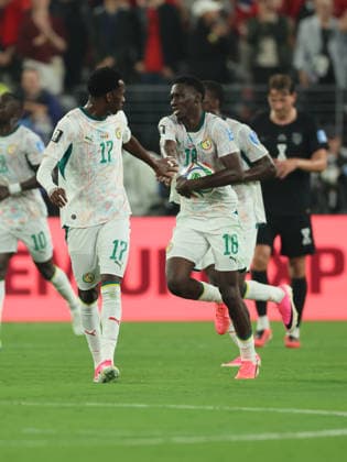 22.06.2026, Fussball, Herren, FIFA Weltmeisterschaft 2026, Vorrunde, Gruppe I, New York, Norwegen - Senegal, Torjubel zum 3:2, Torschütze: Ismaila Sarr (Senegal) New York MetLife Stadium New York Vereinigte Staaten von Amerika (US) *** June 22, 2026, Soccer, Mens, 2026 FIFA World Cup, Group Stage, Group I, New York, Norway vs. Senegal, Celebration of the 3-2 goal, Goal scorer Copyright: xSebastianxBachx