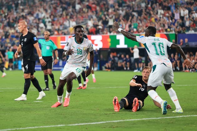 Football - FIFA World Cup, WM, Weltmeisterschaft, Fussball - Group I - Norway v Senegal 22nd June 2026 - FIFA World Cup - Group I - Norway v Senegal - Ismaila Sarr of Senegal celebrates their second goal - Photo: Simon Stacpoole Offside. New Jersey USA *** Fußball – FIFA-Weltmeisterschaft, Gruppe I  Copyright: xSimonxStacpoolexOffside