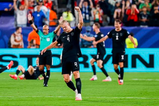 Erling Haaland of Norway celebrates the victory after the final whistle Norway v Senegal, Group I - FIFA World Cup, WM, Weltmeisterschaft, Fussball 2026, Norway v Senegal, New York New Jersey Stadium, June 22, 2026, East Rutherford, United States.