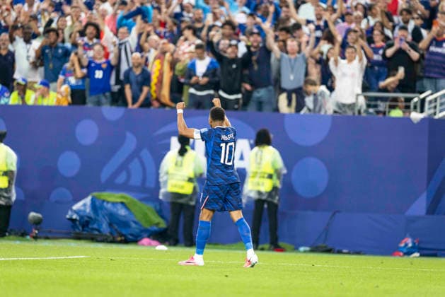 FOOTBALL : France vs Irak - Coupe du monde FIFA 2026. Lincoln Financial Field Philadelphie 22 06 2026 Joie des joueurs de l equipe de apres le but de Kylian Mbappe 10 (France)  Copyright: xx