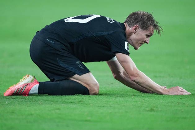 Martin Odegaard of Norway reacts during a FIFA Men’s World Cup 2026 Group Stage football match between Norway and Senegal at New York New Jersey Stadium, in East Rutherford on June 22th 2026 (Photo by Alexandra Fechete SPP)  Copyright: xAlexandraxFechete SPPx Sportspressphoto_SPR173884