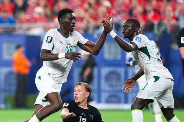 RECORD DATE NOT STATED FIFA World Cup, WM, Weltmeisterschaft, Fussball 2026 - Group I - Norway v Senegal Pape Matar Sarr player of Senegal celebrates his goal during the match between Norway and Senegal in the second round of Group I of the 2026 FIFA World Cup group stage at New York New Jersey Stadium, in East Rutherford, United States, on Monday, June 22, 2026.(Foto: William Volcov Brazil Photo Press IMAGO) Sports East Rutherford NJ United States of America Copyright: xWILLIAMxVOLCOVx