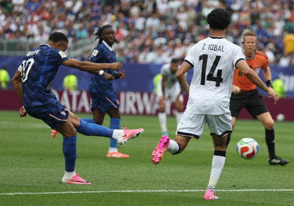 (260623) -- PHILADELPHIA, June 23, 2026 -- Kylian Mbappe (1st L) of France scores a goal during the group I match between France and Iraq at the 2026 FIFA World Cup, WM, Weltmeisterschaft, Fussball at Philadelphia Stadium in Philadelphia, the United States, June 22, 2026. ) (SP)U.S.-PHILADELPHIA-FOOTBALL-FIFA WORLD CUP-GROUP I-FRA VS IRQ HuxXingyu 