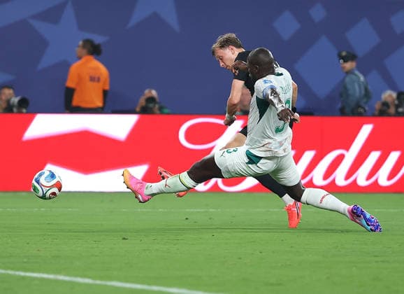 (260623) -- NEW YORK, June 23, 2026 -- Marcus Holmgren Pedersen (rear) of Norway scores a goal during the group I match between Norway and Senegal at the 2026 FIFA World Cup, WM, Weltmeisterschaft, Fussball at New York New Jersey Stadium, the United States, June 22, 2026. ) (SP)U.S.-NEW YORK-FOOTBALL-FIFA WORLD CUP-GROUP I-NOR VS SEN CaoxCan 