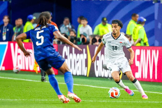 June 22, 2026, Philadelphia, Pennsylvania, USA: ZIDANE IQBAL of Iraq dribbles the ball during the 2026 FIFA World Cup, WM, Weltmeisterschaft, Fussball Group I match at Philadelphia Stadium in Philadelphia, PA on June 22, 2026. Philadelphia USA - ZUMAm283 20260622_zsp_m283_042 Copyright: xBillyxMyersx