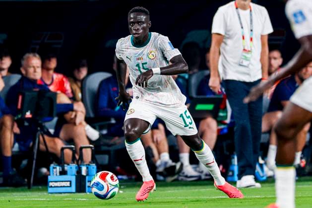 Krepin Diatta of Senegal dribbles with the ball Norway v Senegal, Group I - FIFA World Cup, WM, Weltmeisterschaft, Fussball 2026, Norway v Senegal, New York New Jersey Stadium, June 22, 2026, East Rutherford, United States.