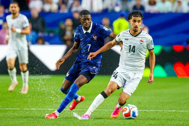 June 22, 2026, Philadelphia, Pennsylvania, USA: ZIDANE IQBAL of Iraq dribbles the ball during the 2026 FIFA World Cup, WM, Weltmeisterschaft, Fussball Group I match at Philadelphia Stadium in Philadelphia, PA on June 22, 2026. World Cup 2026: Group I: France V Iraq  - ZUMAm283 20260622_zsp_m283_044 Copyright: xBillyxMyersx