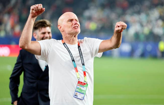 Norway v Senegal: Group I - FIFA World Cup, WM, Weltmeisterschaft, Fussball 2026 Stale Solbakken, Head coach of Norway celebrates after winning the FIFA World Cup 2026 Group I match between Norway and Senegal at New York New Jersey Stadium on June 22, 2026 in East Rutherford, United States. East Rutherford New York New Jersey Stadium NJ United States Copyright: xAllstarxPicturexLibraryxLtdx