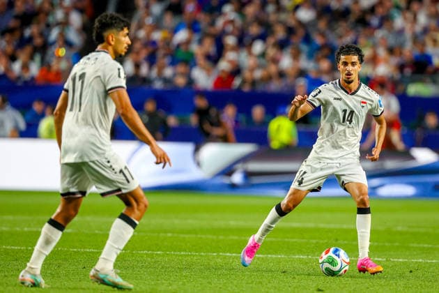 June 22, 2026, Philadelphia, Pennsylvania, USA: ZIDANE IQBAL of Iraq dribbes the ball during the 2026 FIFA World Cup, WM, Weltmeisterschaft, Fussball Group I match at Philadelphia Stadium in Philadelphia, PA on June 22, 2026. World Cup 2026: Group I: France V Iraq  - ZUMAm283 20260622_zsp_m283_055 Copyright: xBillyxMyersx