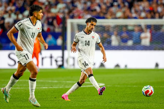 June 22, 2026, Philadelphia, Pennsylvania, USA: ZIDANE IQBAL of Iraq dribbles the ball during the 2026 FIFA World Cup, WM, Weltmeisterschaft, Fussball Group I match at Philadelphia Stadium in Philadelphia, PA on June 22, 2026. Philadelphia USA - ZUMAm283 20260622_zsp_m283_056 Copyright: xBillyxMyersx