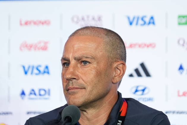 press conference, PK, Pressekonferenz ahead of Portugal v Uzbekistan - 2026 FIFA World Cup, WM, Weltmeisterschaft, Fussball HOUSTON, UNITED STATES - JUNE 22 : Football player Eldor Shomurodov (not seen) and head coach Fabio Cannavaro of Uzbekistan speak during a press conference ahead of their Group K second match against Portugal in the 2026 FIFA World Cup at Houston Stadium in Houston, Texas, United States on June 22, 2026. Hakan Akgun Anadolu Houston United States. Editorial use only. Please get in touch for any other usage.  Copyright: x2026xAnadoluxHakanxAkgunx