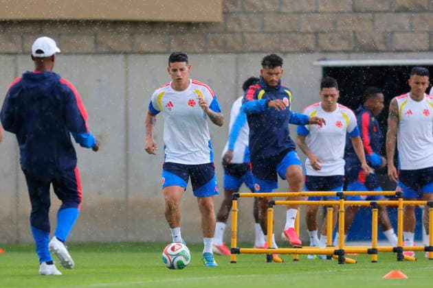 FIFA World Cup, WM, Weltmeisterschaft, Fussball 2026 - Colombia training session James Rodriguez (2-L) of Colombia takes part in a training session ahead of their FIFA World Cup 2026 Group K match against DR Congo in Guadalajara, Jalisco, Mexico, 22 June 2026. GUADALAJARA Mexico  Copyright: xFRANCISCOxGUASCOx
