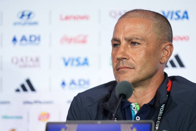 press conference, PK, Pressekonferenz ahead of Portugal v Uzbekistan - 2026 FIFA World Cup, WM, Weltmeisterschaft, Fussball HOUSTON, UNITED STATES - JUNE 22 : Football player Eldor Shomurodov (not seen) and head coach Fabio Cannavaro of Uzbekistan speak during a press conference ahead of their Group K second match against Portugal in the 2026 FIFA World Cup at Houston Stadium in Houston, Texas, United States on June 22, 2026. Hakan Akgun Anadolu Houston United States. Editorial use only. Please get in touch for any other usage.  Copyright: x2026xAnadoluxHakanxAkgunx