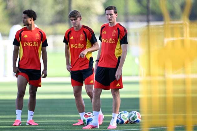Belgian national football team - FIFA World Cup, WM, Weltmeisterschaft, Fussball 2026 - media activities 22 06 2026 RENTON, UNITED STATES OF AMERICA - JUNE 22 : Vanaken Hans midfielder of Belgium, De Ketelaere Charles midfielder of Belgium and De Winter Koni defender of Belgium pictured during a training session of the Belgian national football team during the FIFA World Cup 2026 on June 22, 2026 in Renton, United States of America, 22 06 2026 Renton United States of America  Copyright: xNicoxVereeckenx