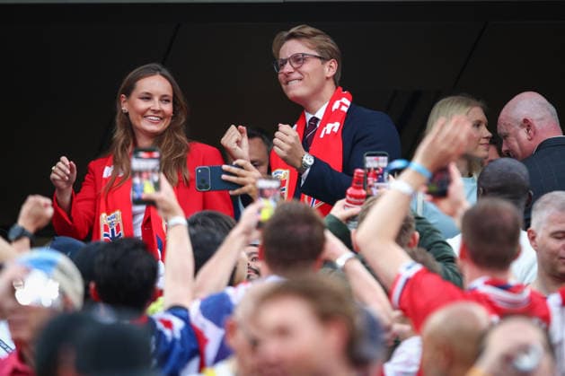 FIFA World Cup, WM, Weltmeisterschaft, Fussball 2026: Norway v Senegal NEW JERSEY, USA - 22nd June 2026: Princess Ingrid Alexandra of Norway and Prince Sverre Magnus of Norway react during the FIFA World Cup 2026 Group I match between Norway and Senegal at New York New Jersey Stadium New York New York New Jersey Stadium United States of America Copyright: xCraigxMercerx xPeakxActionxPhotosx