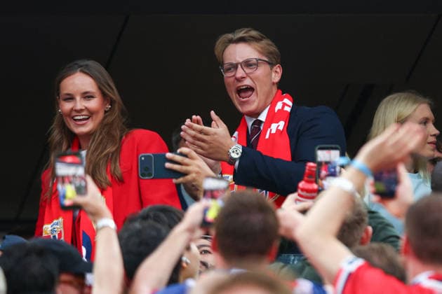 FIFA World Cup, WM, Weltmeisterschaft, Fussball 2026: Norway v Senegal NEW JERSEY, USA - 22nd June 2026: Princess Ingrid Alexandra of Norway and Prince Sverre Magnus of Norway react during the FIFA World Cup 2026 Group I match between Norway and Senegal at New York New Jersey Stadium New York New York New Jersey Stadium United States of America Copyright: xCraigxMercerx xPeakxActionxPhotosx