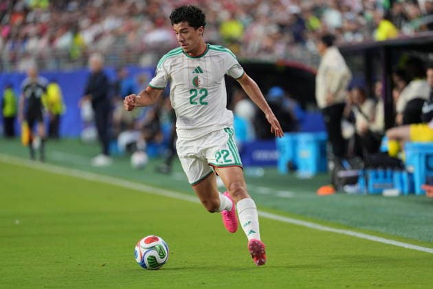 Jordan v Algeria - FIFA World Cup, WM, Weltmeisterschaft, Fussball 2026 - Group J SANTA CLARA, UNITED STATES - JUNE 22: Ibrahim Maza of Algeria in action during the 2026 FIFA World Cup First Stage Group J match between Jordan and Algeria at Levi s Stadium (San Francisco Bay Area Stadium) in Santa Clara, California, United States on June 22, 2026. Tayfun Coskun Anadolu California United States. Editorial use only. Please get in touch for any other usage.  Copyright: x2026xAnadoluxTayfunxCoskunx