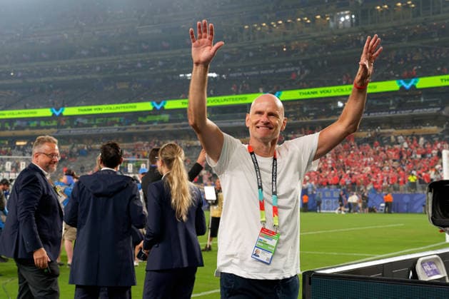 IPA85959428 - Stale Solbakken, head coach of Norway, celebrates the victory during the Norway vs. Senegal FIFA World Cup, WM, Weltmeisterschaft, Fussball match in New York, USA, on June 22, 2026  Copyright: xEmmanuelexMastrodonato IPAxSportx xx 85959428