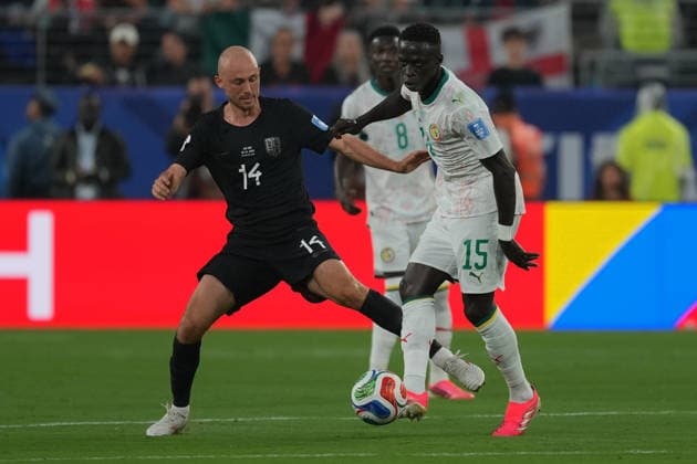 IPA85959435 - Krepin Diatta of Senegal in action against Fredrik Aursnes of Norway during the Norway vs. Senegal FIFA World Cup, WM, Weltmeisterschaft, Fussball match in New York, USA, on June 22, 2026  Copyright: xEmmanuelexMastrodonato IPAxSportx xx 85959435
