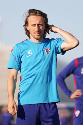 Croatia Training Day - 2026 FIFA World Cup, WM, Weltmeisterschaft, Fussball Luka Modric 10 of Croatia national football team warms-up during the training day ahead the 2026 FIFA World Cup Group L match against Panama at Centennial Park on June 22, 2026 in Toronto, Canada. (Photo by Leonardo Ramirez Eyepix Group) Copyright: xLeonardoxRamirezx xEyepixxGroupx LR22062026-08398