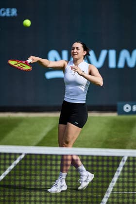 June 23, 2026, Bad Homburg, Hessen, Germany: Eva Lys of Germany returns with forehand volley during warm-up before her 1st Match during the BAD HOMBURG OPEN powered by SOLARWATTT- WTA500 - Womens Tennis, 23.6.2026 in Bad Homburg (Tennis-Club Bad Homburg), Germany - Photo: Tennis 2026: Bad Hombug Open - WTA500: WARM-UP  - ZUMAs343 20260623_zsp_s343_013 Copyright: xMathiasxSchulzx