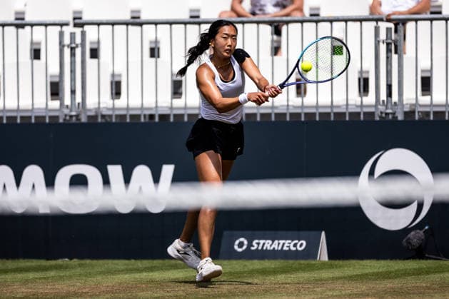 BAD HOMBURG, GERMANY - JUNE 23: Ann Li (USA) during the Bad Homburg Open powered by Solarwatt Singles match between Ann Li (USA) vs Ekaterina Alexandrova at Kurpark Bad Homburg on June 23, 2026 in Bad Homburg, Germany. Hessen Germany Copyright: xSteffiexWunderlx