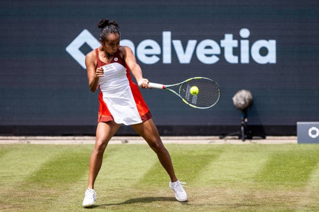 BAD HOMBURG, GERMANY - JUNE 23: Leylah Fernandez (CAN) during the Bad Homburg Open powered by Solarwatt Singles match between Xinyu Wang (CHN) vs Leylah Fernandez (CAN) at Kurpark Bad Homburg on June 23, 2026 in Bad Homburg, Germany. Hessen Germany Copyright: xSteffiexWunderlx