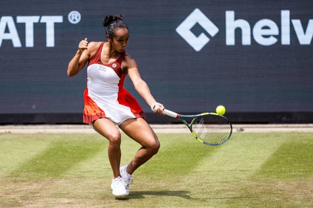 BAD HOMBURG, GERMANY - JUNE 23: Leylah Fernandez (CAN) during the Bad Homburg Open powered by Solarwatt Singles match between Xinyu Wang (CHN) vs Leylah Fernandez (CAN) at Kurpark Bad Homburg on June 23, 2026 in Bad Homburg, Germany. Hessen Germany Copyright: xSteffiexWunderlx