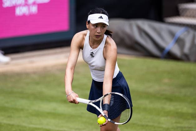 BAD HOMBURG, GERMANY - JUNE 23: Xinyu Wang (CHN) during the Bad Homburg Open powered by Solarwatt Singles match between Xinyu Wang (CHN) vs Leylah Fernandez (CAN) at Kurpark Bad Homburg on June 23, 2026 in Bad Homburg, Germany. Hessen Germany Copyright: xSteffiexWunderlx