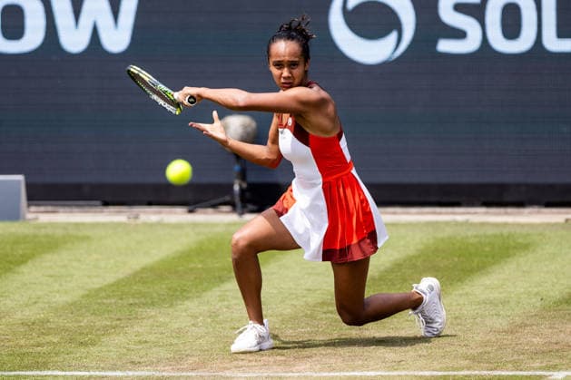 BAD HOMBURG, GERMANY - JUNE 23: Leylah Fernandez (CAN) during the Bad Homburg Open powered by Solarwatt Singles match between Xinyu Wang (CHN) vs Leylah Fernandez (CAN) at Kurpark Bad Homburg on June 23, 2026 in Bad Homburg, Germany. Hessen Germany Copyright: xSteffiexWunderlx