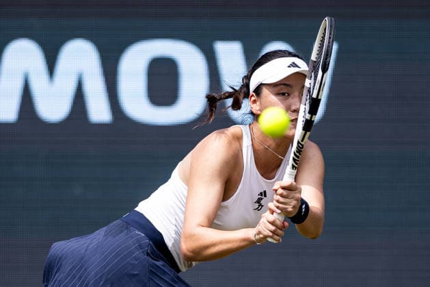 BAD HOMBURG, GERMANY - JUNE 23: Xinyu Wang (CHN) during the Bad Homburg Open powered by Solarwatt Singles match between Xinyu Wang (CHN) vs Leylah Fernandez (CAN) at Kurpark Bad Homburg on June 23, 2026 in Bad Homburg, Germany. Hessen Germany Copyright: xSteffiexWunderlx