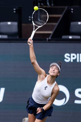 BAD HOMBURG, GERMANY - JUNE 23: Xinyu Wang (CHN) during the Bad Homburg Open powered by Solarwatt Singles match between Xinyu Wang (CHN) vs Leylah Fernandez (CAN) at Kurpark Bad Homburg on June 23, 2026 in Bad Homburg, Germany. Hessen Germany Copyright: xSteffiexWunderlx