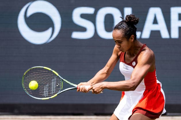 BAD HOMBURG, GERMANY - JUNE 23: Leylah Fernandez (CAN) during the Bad Homburg Open powered by Solarwatt Singles match between Xinyu Wang (CHN) vs Leylah Fernandez (CAN) at Kurpark Bad Homburg on June 23, 2026 in Bad Homburg, Germany. Hessen Germany Copyright: xSteffiexWunderlx