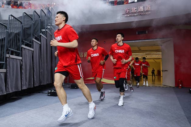 HANGZHOU, CHINA - JUNE 23: Li Hongquan 14 of Team China competes during the men s basketball warm-up game between China and Netherlands on June 23, 2026 in Hangzhou, Zhejiang Province of China.  Copyright: xVCGx 111649957527