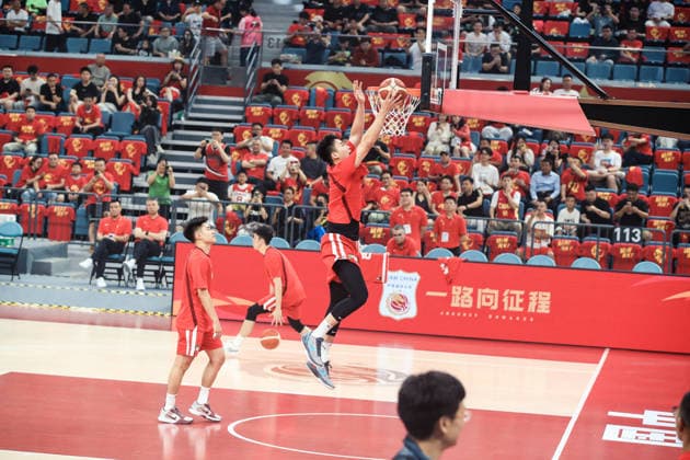 HANGZHOU, CHINA - JUNE 23: Wang Junjie 10 of Team China participates in a pre-game training session ahead of the men s basketball warm-up match between China and the Netherlands on June 23, 2026 in Hangzhou, Zhejiang Province of China. The game is part of the 2026 International Basketball Warm-Up Series held in Hangzhou.  Copyright: xVCGx 111649957837