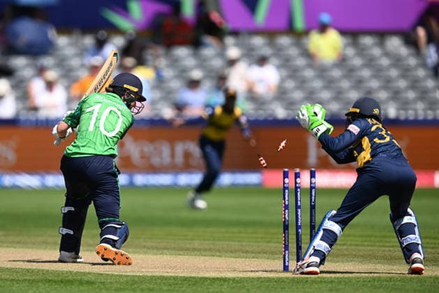 Sri Lanka Women v Ireland Women, ICC Women s T20 World Cup Wicket - Orla Prendergast of Ireland is stumped by Kaushini Nuthyangana of Sri Lanka off the bowling of Sugandika Dasanayaka of Sri Lanka during the ICC Women s T20 World Cup match between Sri Lanka Women and Ireland Women at the Seat Unique Stadium, Bristol, UK on 23 June 2026. Bristol Seat Unique Stadium Gloucestershire UK Editorial use only , Copyright: xGrahamxHuntx PSI-24399-0003