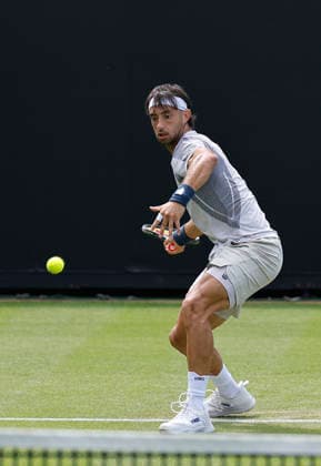 RECORD DATE NOT STATED 23rd June 2026; Devonshire Park Lawn Tennis Club, Eastbourne, East Sussex, England; Lexus Eastbourne Open Tennis, Day Three; Thiago Agustin Tirante (ARG) plays a forehand shot against Hamish Stewart (GBR) HongboxChen