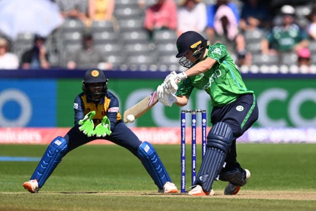 Sri Lanka Women v Ireland Women, ICC Women s T20 World Cup Gaby Lewis of Ireland hits the ball to the boundary for four runs during the ICC Women s T20 World Cup match between Sri Lanka Women and Ireland Women at the Seat Unique Stadium, Bristol, UK on 23 June 2026. Bristol Seat Unique Stadium Gloucestershire UK Editorial use only , Copyright: xGrahamxHuntx PSI-24399-0024