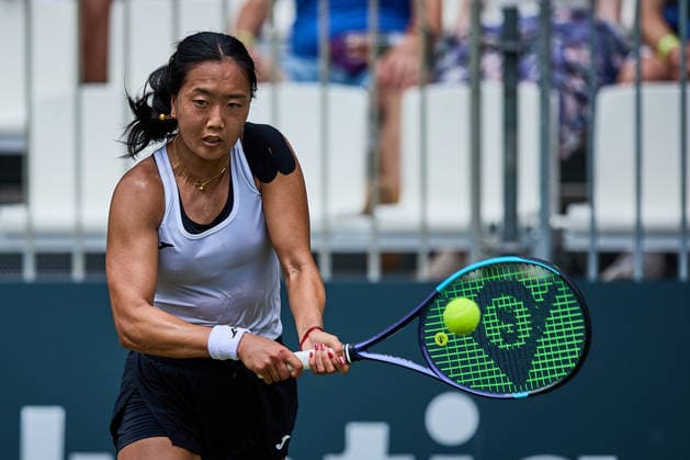June 23, 2026, Bad Homburg, Hessen, Germany: Ann Li of United States returns with backhand to Ekaterina Alexandrova during the BAD HOMBURG OPEN powered by SOLARWATTT- WTA500 - Womens Tennis, 23.6.2026 in Bad Homburg (Tennis-Club Bad Homburg), Germany - Photo: Tennis 2026: Bad Hombug Open - WTA500: WANG 6:3 6:4 FERNANDEZ  - ZUMAs343 20260623_zsp_s343_072 Copyright: xMathiasxSchulzx