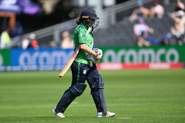 Sri Lanka Women v Ireland Women, ICC Women s T20 World Cup Wicket - Leah Paul of Ireland looks dejected as she walks back to the pavilion after being dismissed by Nilakshika Silva of Sri Lanka during the ICC Women s T20 World Cup match between Sri Lanka Women and Ireland Women at the Seat Unique Stadium, Bristol, UK on 23 June 2026. Bristol Seat Unique Stadium Gloucestershire UK Editorial use only , Copyright: xGrahamxHuntx PSI-24399-0033