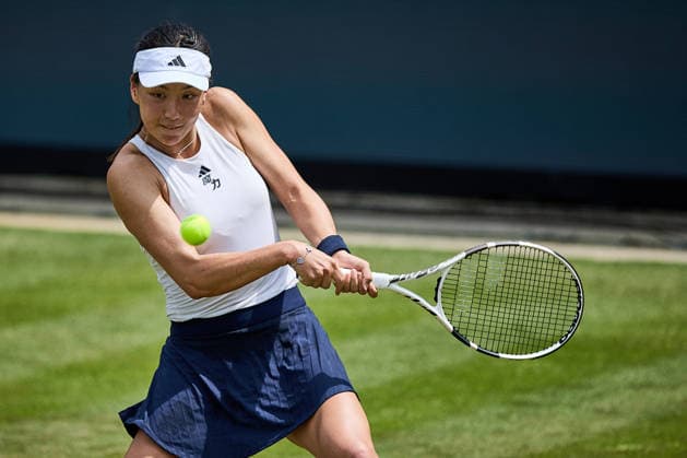 June 23, 2026, Bad Homburg, Hessen, Germany: Xinyu Wang of China returns with backhand to Leylah Fernandez of Canada during the BAD HOMBURG OPEN powered by SOLARWATTT- WTA500 - Womens Tennis, 23.6.2026 in Bad Homburg (Tennis-Club Bad Homburg), Germany - Photo: Tennis 2026: Bad Hombug Open - WTA500: WANG 6:3 6:4 FERNANDEZ  - ZUMAs343 20260623_zsp_s343_081 Copyright: xMathiasxSchulzx