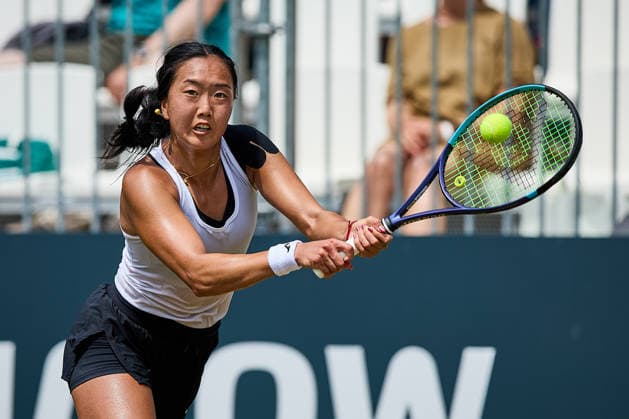 June 23, 2026, Bad Homburg, Hessen, Germany: Ann Li of United States returns with backhand to Ekaterina Alexandrova during the BAD HOMBURG OPEN powered by SOLARWATTT- WTA500 - Womens Tennis, 23.6.2026 in Bad Homburg (Tennis-Club Bad Homburg), Germany - Photo: Tennis 2026: Bad Hombug Open - WTA500: WANG 6:3 6:4 FERNANDEZ  - ZUMAs343 20260623_zsp_s343_093 Copyright: xMathiasxSchulzx
